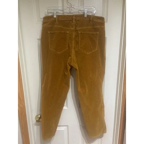 Lands' End Mid Rise Slim Velvet Pants Mustard Brown Size 16w - Picture 5 of 5